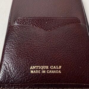 Antique Dark Brown Leather Card Holder